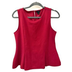Ann Taylor Factory Red Peplum Blouse Sleeveless Work Top Size Small